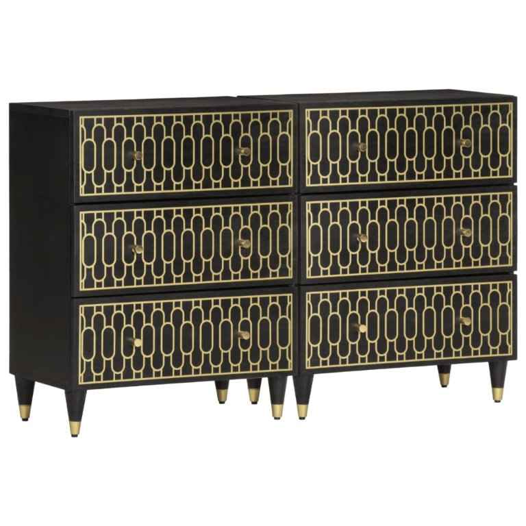 vidaXL Móveis de apoio 3 pcs 60x33x75 cm madeira de mangueira maciça